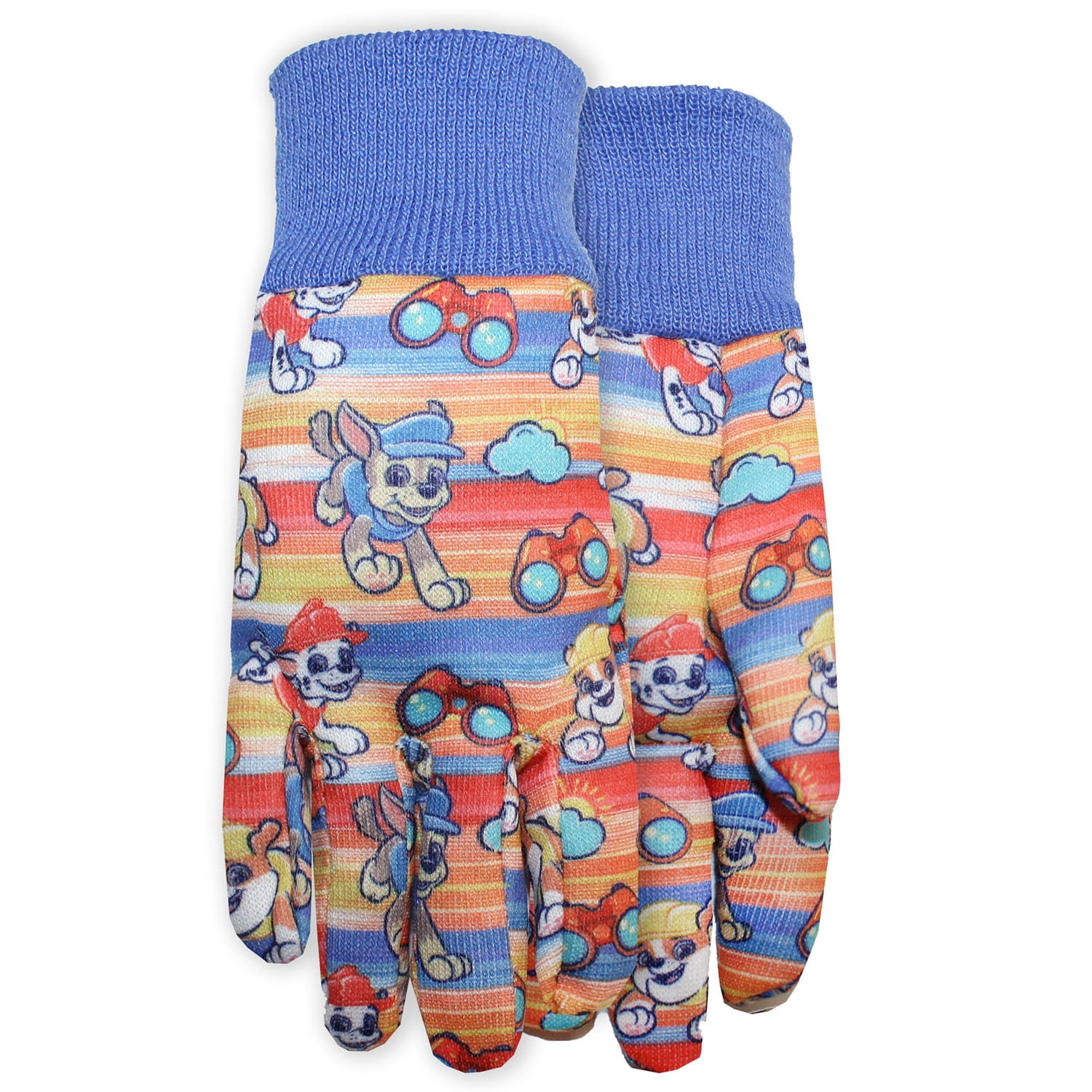 Nickelodeon Kids Cotton Gardening Gloves - Blue- pack of 6