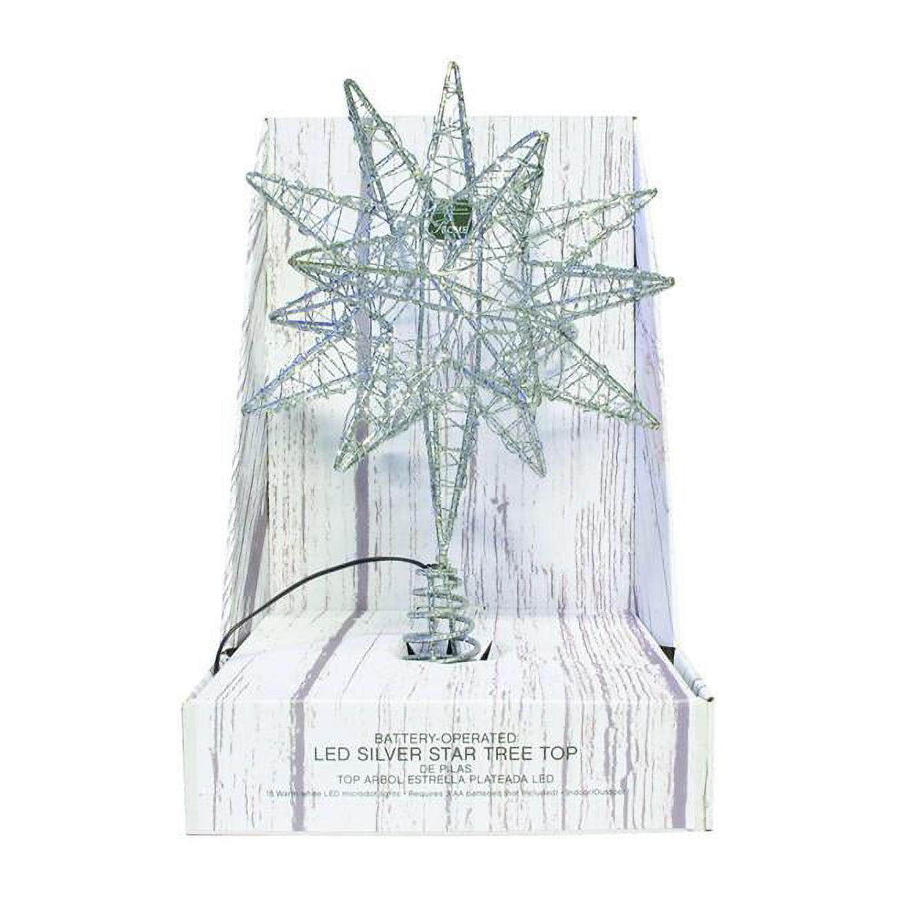 celebrations 9736836 Metal Microdot LED Star Tree Topper  Silver