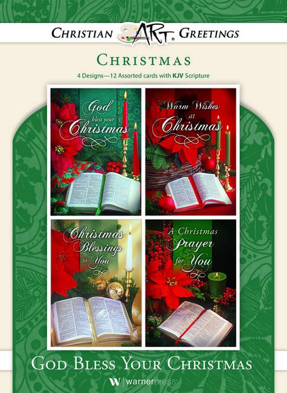 God Bless Your Christmas Assorted Card-Boxed - Box of 12