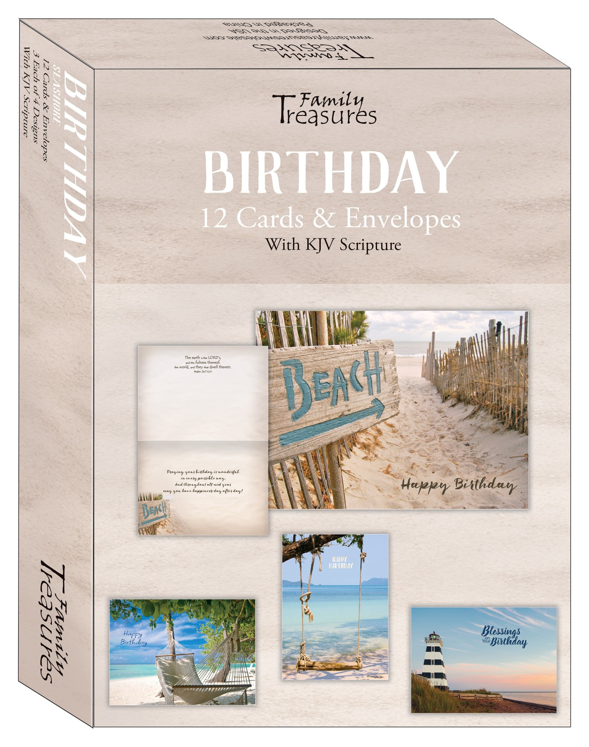 Boxed - Card Birthday-Seashore - Box of 12