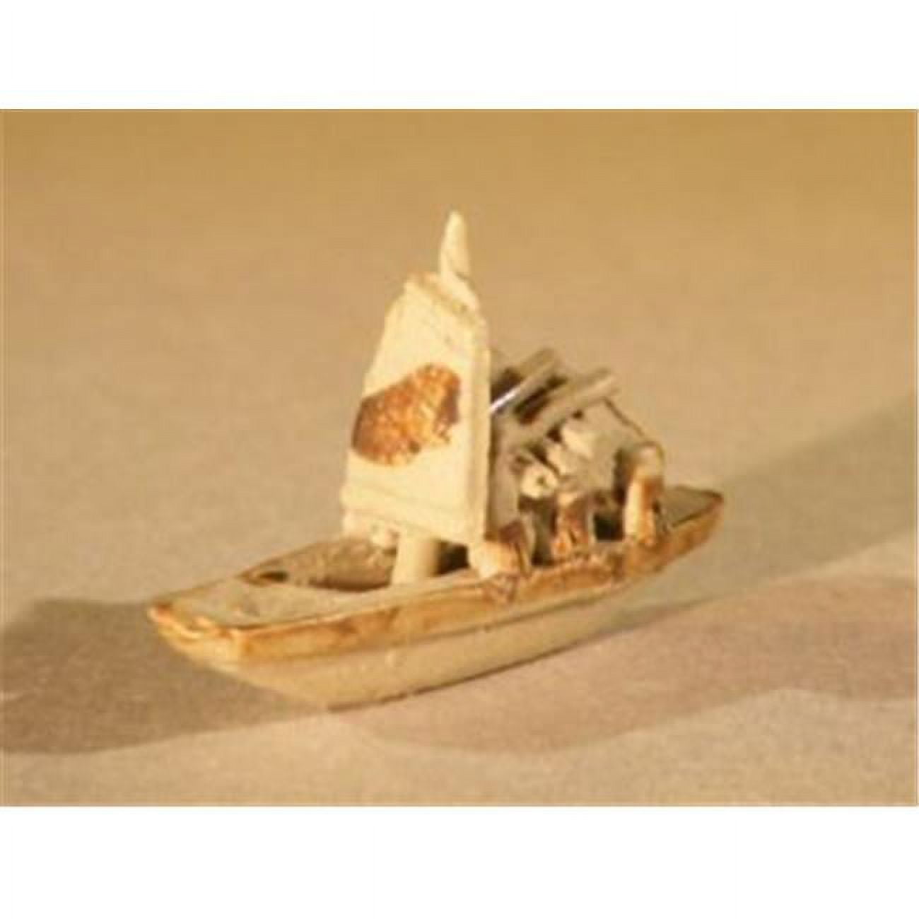 Bonsai Boy e2808 ceramic Miniature Sampan Figurine - Small