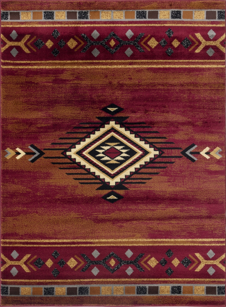 7 ft. 10 in. x 10 ft. 3 in. Yellowstone Southwest Machine Made Rectangle Rug, Red