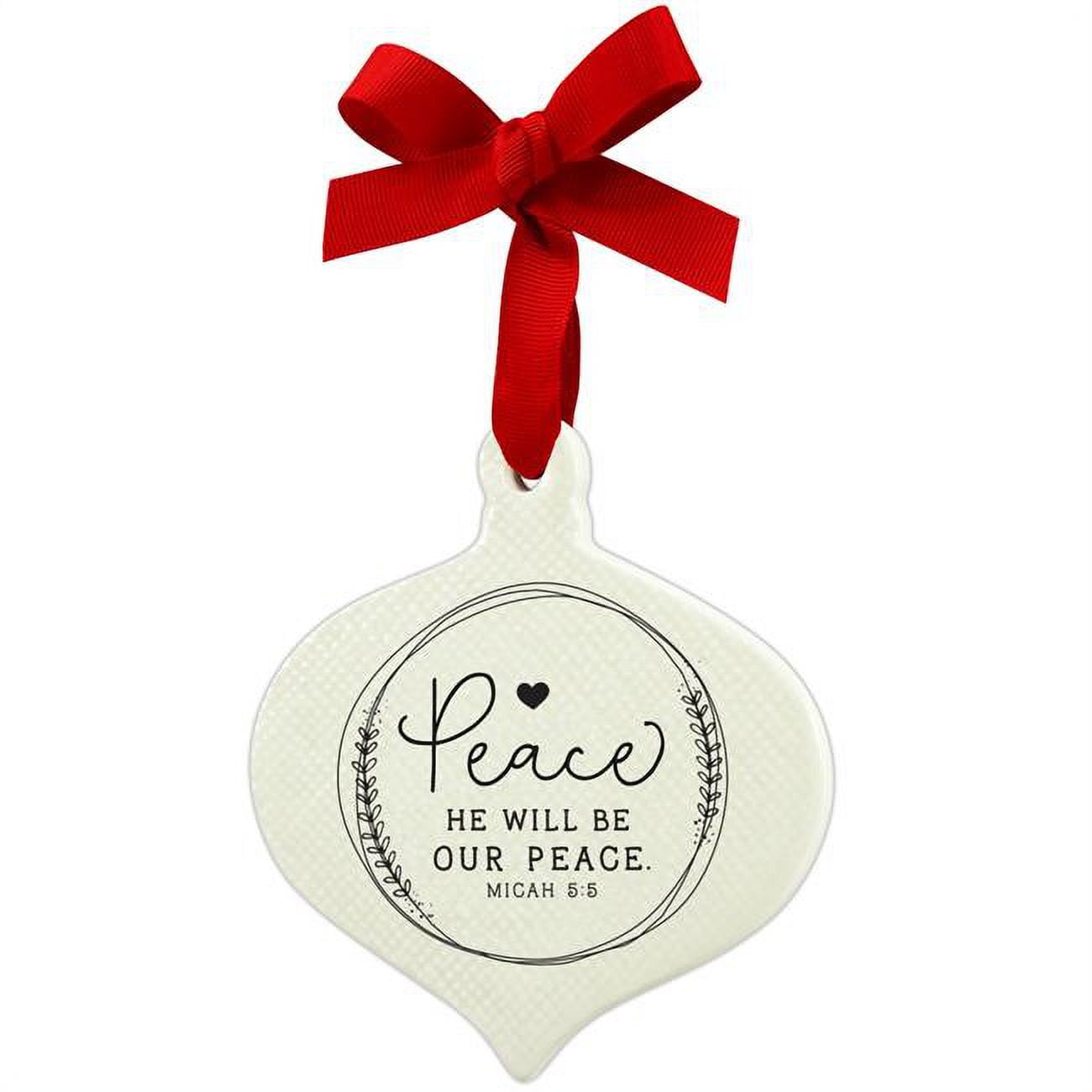 Doodle Peace Ribbon Hang Christmas Ornament