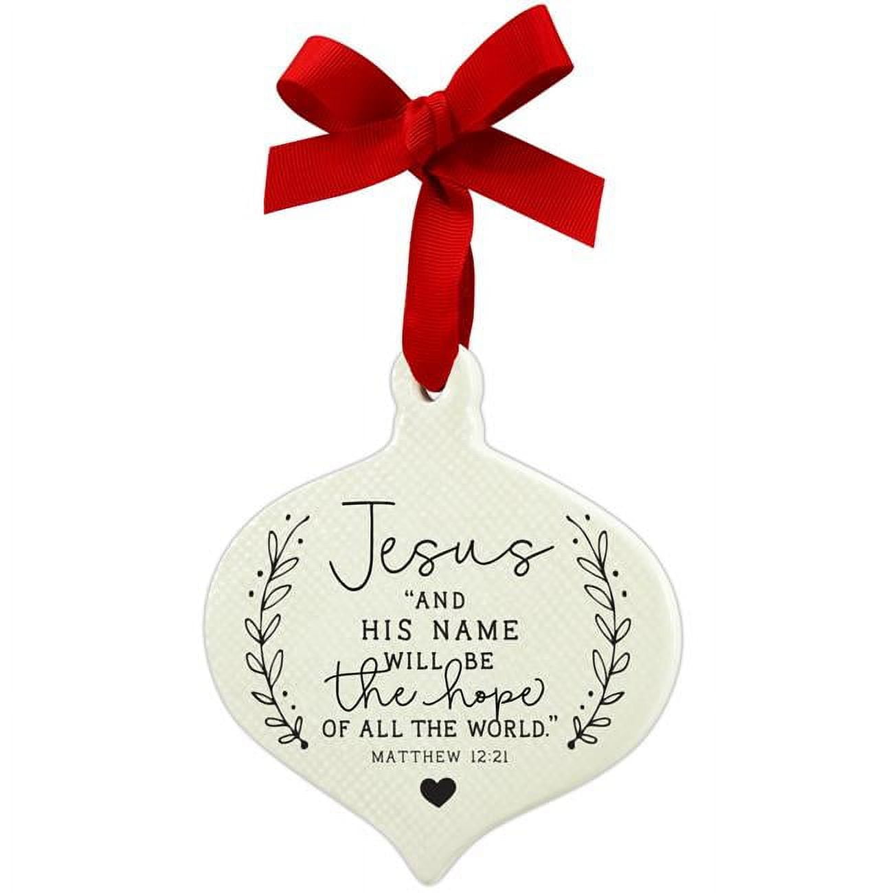 Doodle Jesus Ribbon Hang Christmas Ornament