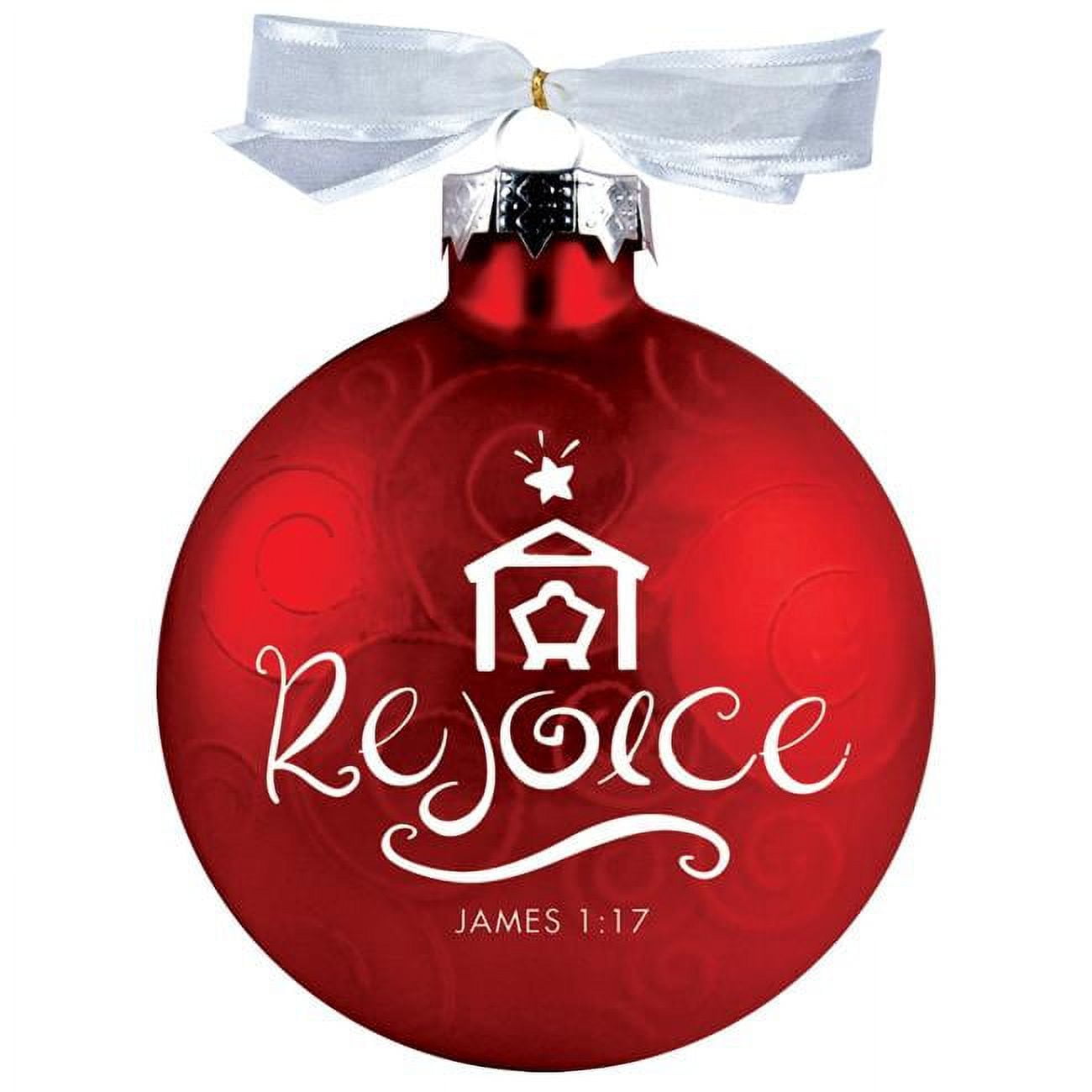 4 in. Rejoice Swirl Red Christmas Ornament