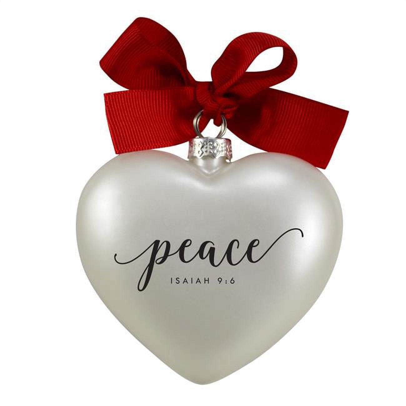 Heart Peace Ribbon Hang Christmas Ornament