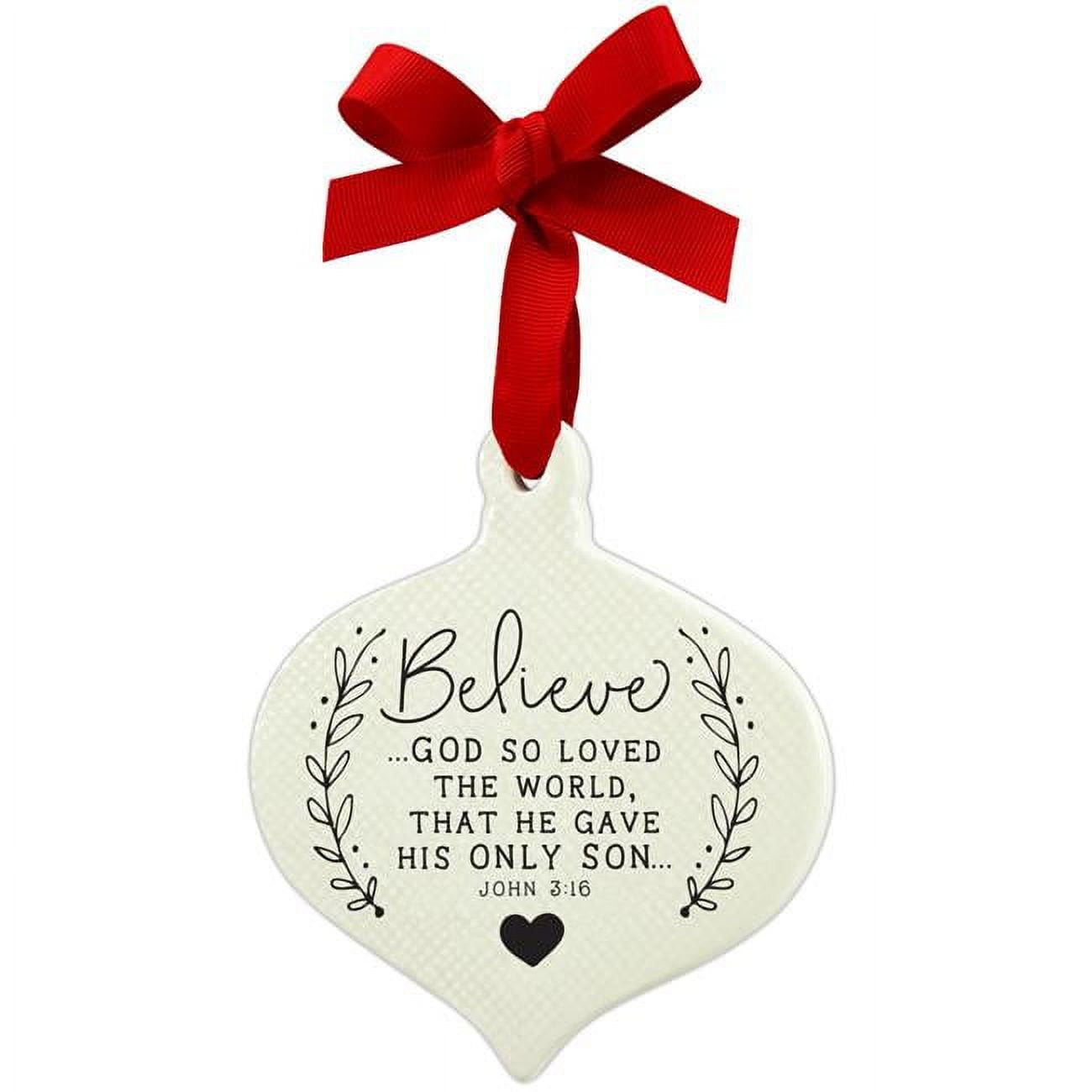 Doodle Believe Ribbon Hang Christmas Ornament