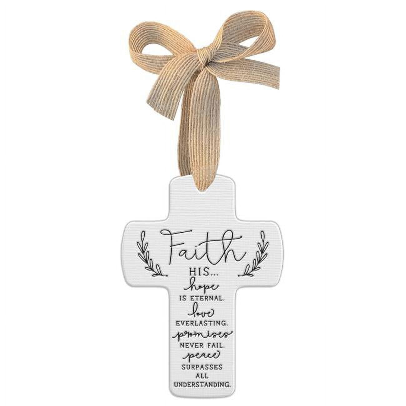 Cross Faith Ribbon Hang Christmas Ornament