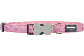 Red Dingo DC-BZ-PK-SM Dog Collar Design Breezy Love Pink- Small