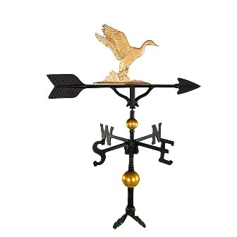 Montague Metal Products WV-370-GB 300 Series 32 In. Deluxe Gold Duck Weathervane