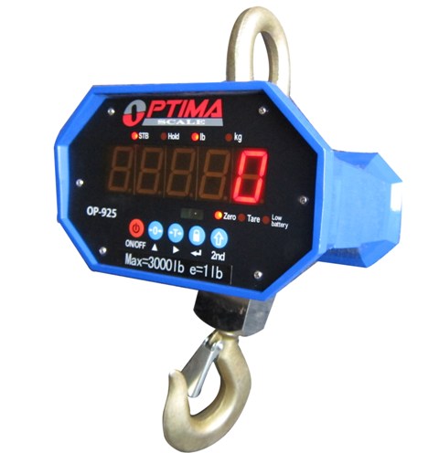 Optima Scales OP-925A-10000 Heavy-Duty Crane Scale - 10000 lbs x 5 lb. LED Displ