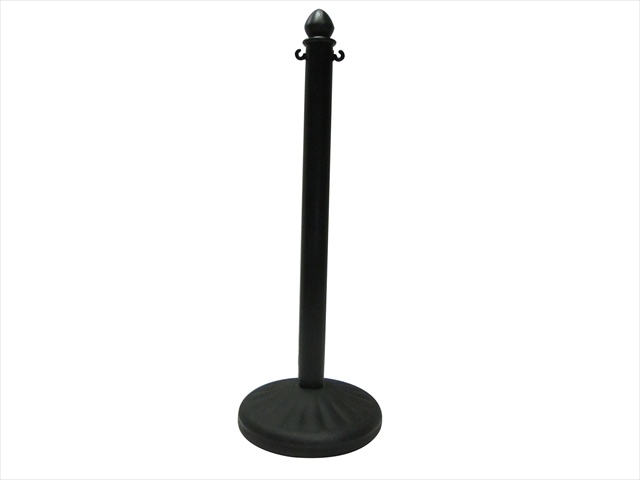 VIP Crowd Control 1860D 14 in. Domed Base Plastic Stanchion - Black
