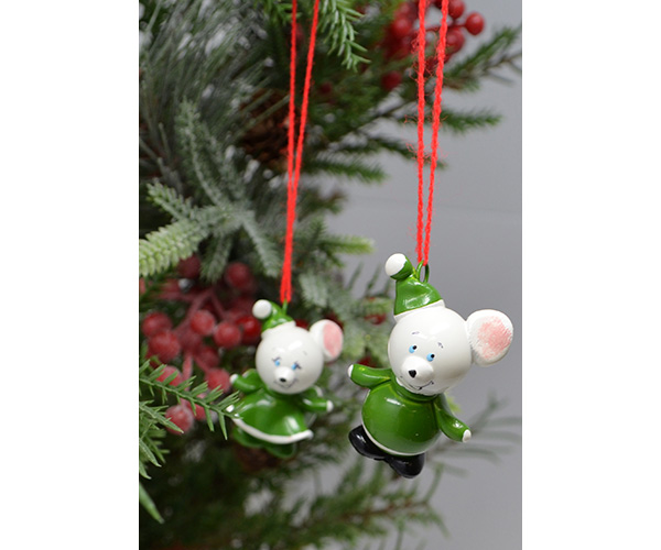 Brushart MARBLEOR0418 Mouse couple Ornaments