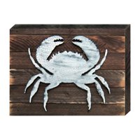 Designocracy 98511-08 Tropical crab Vintage Art on Board Wall Decor  Wood