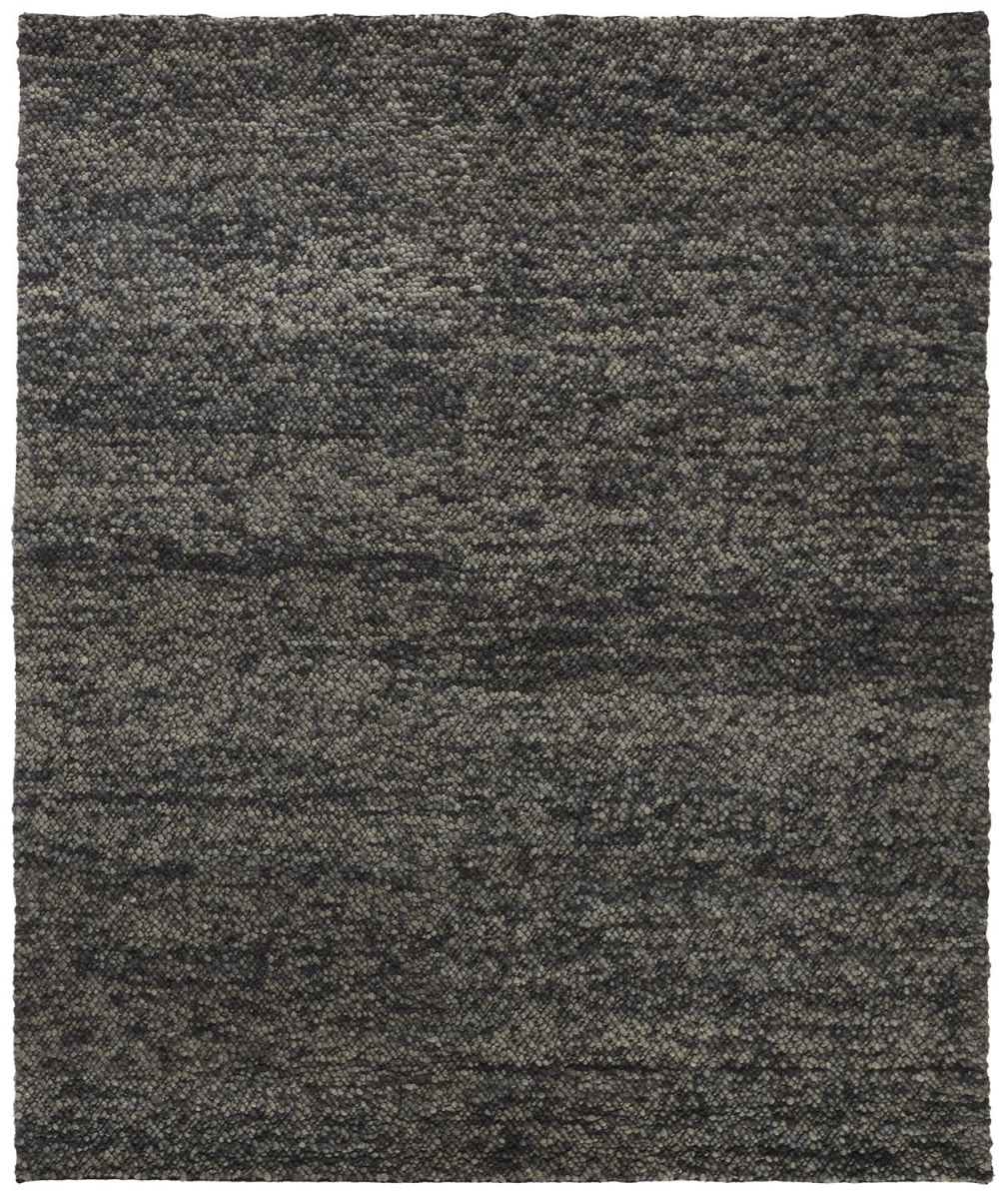 2 x 3 ft. Gray Taupe & Black Wool Hand Woven Distressed Stain Resistant Rectangle Area Rug