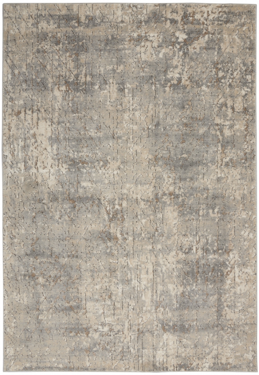 4 x 6 ft. Beige & Gray Abstract Power Loom Non Skid Rectangle Area Rug - Beige and Gray - 4 x 6 ft.