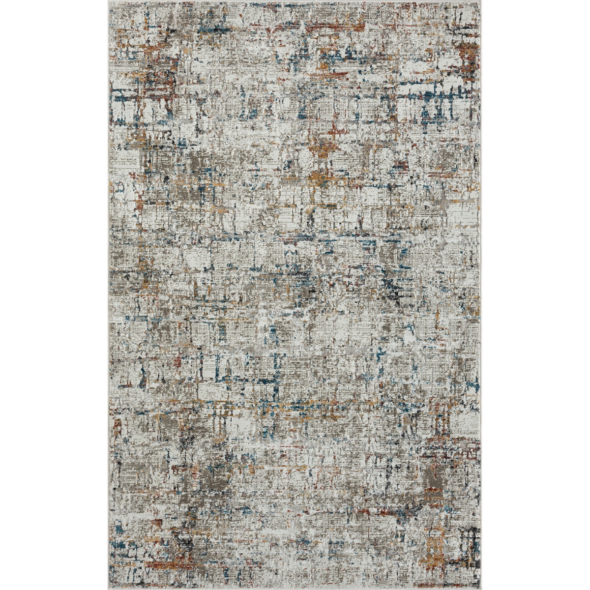 2 x 3 ft. Gray Abstract Distressed Rectangle Area Rug - Gray - 2 x 3 ft.