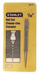 STANLEY Nail Set 3/32 Inch Finish Punch Black Oxide CHN 58-113 