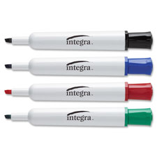 Integra Dry-Erase Marker, Chisel Tip, Black