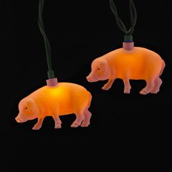 Kurt S Adler- Inc UL4264 Kurt Adler UL 10-Light Pink Pig Light Set