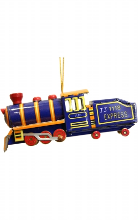 SHAN AT2 collectible Tin Ornament - Blue Train